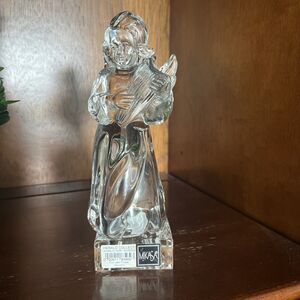 MIKASA~Clear Full Lead Crystal Angel With Harp Herald Collection Figurine